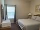 Bedroom with a comfortable bed, neutral decor, and a window with blinds at 409 Lucaya Loop # 409, Davenport, FL 33897