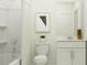 Clean bathroom with a shower/tub combo and white vanity at 1299 Inkberry Cir, Deland, FL 32720