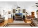 Open living area with hardwood floors, high ceilings, and built-ins at 2739 Everleth Dr, Lakeland, FL 33810