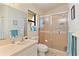 Clean bathroom with a shower/tub combo, single vanity, and updated fixtures at 1967 Long Boat Dr, Lakeland, FL 33810