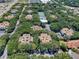 Aerial view showcasing community layout, lush trees, and shared amenities at 4150 S Atlantic Ave # 107C, New Smyrna Beach, FL 32169