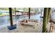 Relaxing dockside patio furniture with a picnic table at 1628 Paradise Ln, Astor, FL 32102