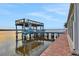 Private boat lift with covered deck and waterfront access at 138 Old Carriage Rd, Ponce Inlet, FL 32127