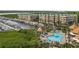Aerial view of waterfront community with pool at 4672 Riverwalk Village Ct # 8201, Ponce Inlet, FL 32127