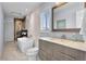 Modern bathroom with soaking tub and walk-in shower at 4111 S Atlantic Ave, Port Orange, FL 32127