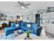 Spacious living room with comfortable sectional sofa and ocean view at 3580 Ocean Shore Blvd, Ormond Beach, FL 32176