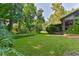 Landscaped backyard with lush greenery and mature trees at 121 Willow Bend Ln, Ormond Beach, FL 32174