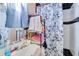 Bathroom with shower, sink, and stacked towels at 432 Marion St, Daytona Beach, FL 32114