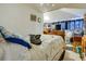 Bedroom with double bed and decorative pillows at 432 Marion St, Daytona Beach, FL 32114