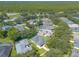 Aerial view of a residential neighborhood showcasing numerous homes with lush green landscaping at 4088 Clock Tower Dr, Port Orange, FL 32129
