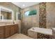 Spa-like bathroom with soaking tub and double vanity at 2075 Country Farms Rd, Port Orange, FL 32128