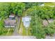 Aerial view showing home's location, landscaping, and proximity to other houses at 112 S Chandler Ave, Deland, FL 32724