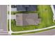 Directly above view of a single-Gathering home and its yard at 6287 Woodhaven Village Dr, Port Orange, FL 32128
