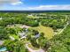 Aerial view of expansive property with a pool and large yard at 106 N Frederick St, Pierson, FL 32180