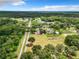 Aerial view of a house with a pool and surrounding farmlands at 106 N Frederick St, Pierson, FL 32180