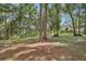 Wooded backyard with mature trees and grassy areas at 1582 Covered Bridge Dr, Deland, FL 32724