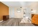 Bright bedroom with access to bathroom and hardwood floors at 2711 N Halifax Ave # 296, Daytona Beach, FL 32118