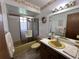 Bathroom with a shower/tub combo and vanity at 1871 Riveredge Dr, Astor, FL 32102