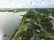 Property's location shown from above, near water at 111 Fleming Ave, Port Orange, FL 32127