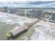 Aerial view showing the building's proximity to the beach and pier at 3703 S Atlantic Ave # 501, Daytona Beach Shores, FL 32118