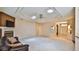 Bright and airy living room with a fireplace and high ceilings at 3709 Donegal Cir, Ormond Beach, FL 32174