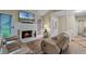 Cozy living room with fireplace and recliners at 980 Bluebird Ter, Deltona, FL 32725