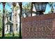 Brick entry sign for Stetson University, featuring palm trees and a building in the background at 1402 Talton Ave, Deland, FL 32720