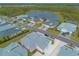Community overview featuring a picturesque lake and charming homes at 623 Margaritaville Ave, Daytona Beach, FL 32124