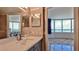 Bathroom with updated vanity and ocean view at 2625 S Atlantic Ave # 24Nw, Daytona Beach, FL 32118
