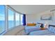 Bright bedroom with ocean views and two twin-size beds at 2625 S Atlantic Ave # 24Nw, Daytona Beach, FL 32118