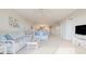 Living room, view of dining area and kitchen at 4 Oceans West Blvd # 407B, Daytona Beach Shores, FL 32118