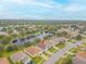 Aerial view showing a home's location in a quiet residential neighborhood at 316 Dahoon Holly Dr, Daytona Beach, FL 32117