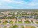 Aerial view showcasing a community of homes near a serene lake at 316 Dahoon Holly Dr, Daytona Beach, FL 32117