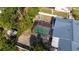 An aerial view of a screened-in pool in the backyard at 1020 Hanford Dr, Deltona, FL 32738