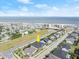 Aerial view of a house near the ocean in a residential area at 53 Marden Dr, Ormond Beach, FL 32176