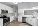 Modern kitchen with white cabinets and stainless steel appliances at 2730 Woodland Dr, Edgewater, FL 32141