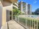 Spacious balcony with pool and building views at 4 Oceans West Blvd # 108B, Daytona Beach, FL 32118