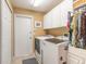 Convenient laundry room with washer, dryer, and ample storage at 6225 Cranberry Dr, Port Orange, FL 32127