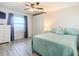 Comfortable bedroom with a queen bed and built in closet at 3333 S Atlantic Ave # 605, Daytona Beach Shores, FL 32118