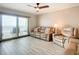 Relaxing living room with ocean view and comfortable leather seating at 3333 S Atlantic Ave # 605, Daytona Beach Shores, FL 32118