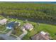 Two-story house with waterfront access, aerial view at 6180 Knotty Pine Ct, Port Orange, FL 32127