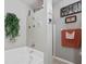 Relaxing bathroom with a garden tub and a separate shower at 101 Marathon Ln, Sanford, FL 32771