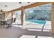 Inviting pool and patio area with screened enclosure at 1185 N Old Mill Dr, Deltona, FL 32725