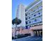 Exterior view of condo building with parking garage at 5300 S Atlantic Ave # 19-502, New Smyrna Beach, FL 32169