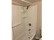 Simple bathroom with a shower/tub combo and neutral colors at 143 Kingston Ave, Daytona Beach, FL 32114