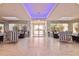 Elegant lobby with striped chairs and bright lighting at 2967 S Atlantic Ave # 204, Daytona Beach Shores, FL 32118