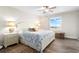 Main bedroom with ocean view, king-size bed, and light wood floors at 2294 Ocean Shore Blvd # 401, Ormond Beach, FL 32176