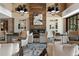 Spacious clubhouse lobby with comfortable seating and a modern fireplace at 4859 Nw 35Th Lane Rd, Ocala, FL 34482