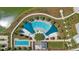 Top-down view of a community pool with a unique design at 4859 Nw 35Th Lane Rd, Ocala, FL 34482