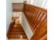 Elegant wooden staircase with detailed banister at 101 Fleming Ave, Port Orange, FL 32127